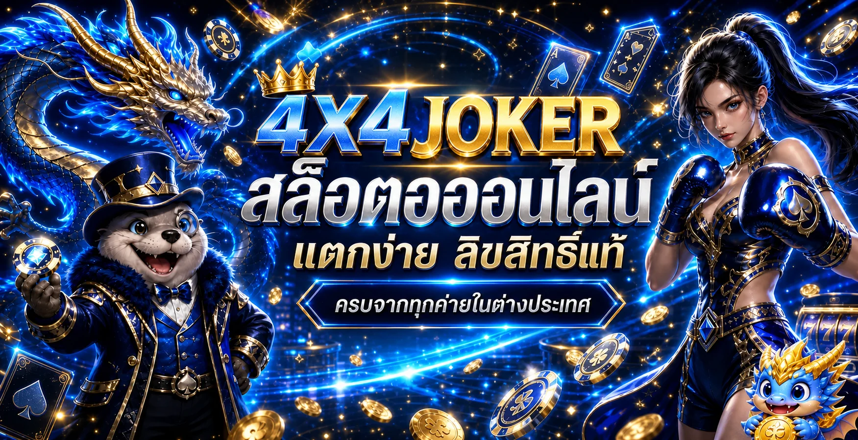 แบนเนอร์สล็อตออนไลน์ 4x4joker พร้อมตัวละครและค่ายเกม